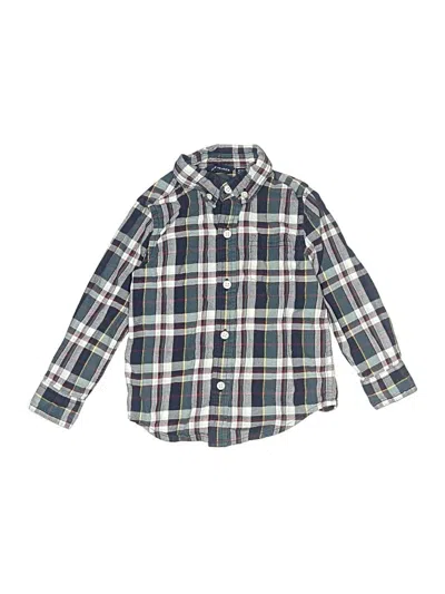 Pre-owned Janie And Jack Kids' Long Sleeve Button Down Shirt In Blue