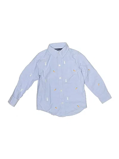 Pre-owned Janie And Jack Kids' Long Sleeve Button Down Shirt In Blue