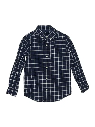 Pre-owned Janie And Jack Kids' Long Sleeve Button Down Shirt In Blue