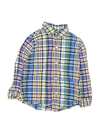 Pre-owned Janie And Jack Kids' Long Sleeve Button Down Shirt In Blue
