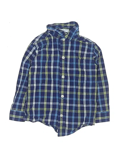 Pre-owned Janie And Jack Kids' Long Sleeve Button Down Shirt In Blue