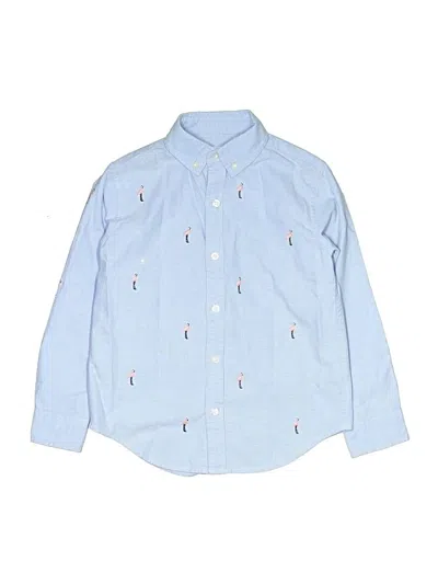 Pre-owned Janie And Jack Kids' Long Sleeve Button Down Shirt In Blue