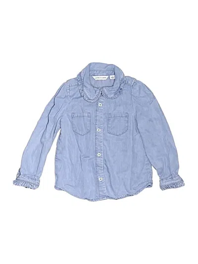 Pre-owned Janie And Jack Kids' Long Sleeve Button Down Shirt In Blue