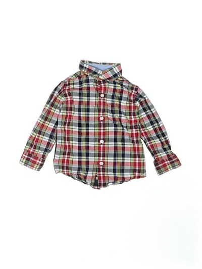 Pre-owned Janie And Jack Kids' Long Sleeve Button Down Shirt In Brown
