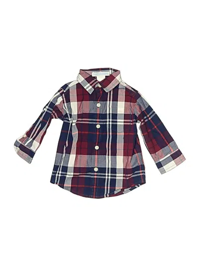 Pre-owned Janie And Jack Babies' Long Sleeve Button Down Shirt In Burgundy