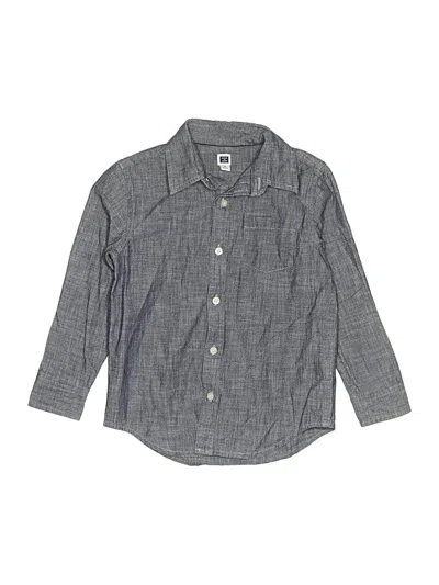 Pre-owned Janie And Jack Kids' Long Sleeve Button Down Shirt In Gray