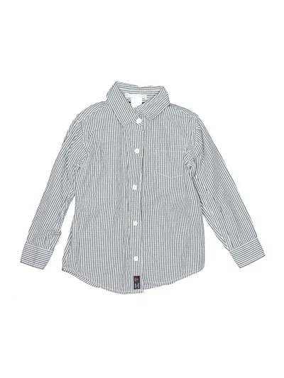 Pre-owned Janie And Jack Kids' Long Sleeve Button Down Shirt In Gray