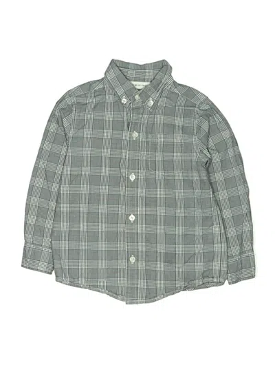 Pre-owned Janie And Jack Kids' Long Sleeve Button Down Shirt In Gray