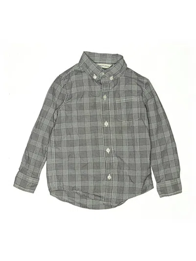 Pre-owned Janie And Jack Kids' Long Sleeve Button Down Shirt In Gray