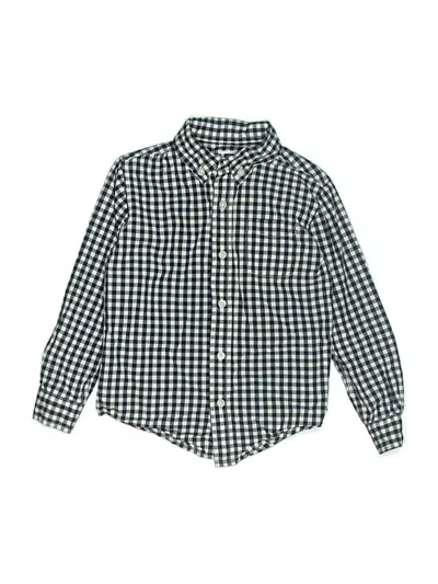 Pre-owned Janie And Jack Kids' Long Sleeve Button Down Shirt In Green