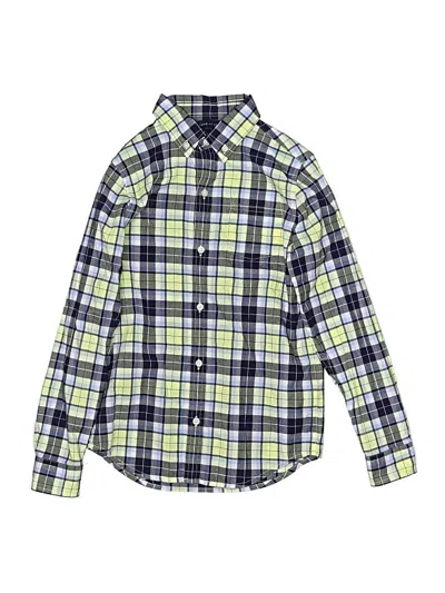 Pre-owned Janie And Jack Kids' Long Sleeve Button Down Shirt In Green