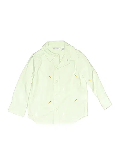 Pre-owned Janie And Jack Kids' Long Sleeve Button Down Shirt In Green