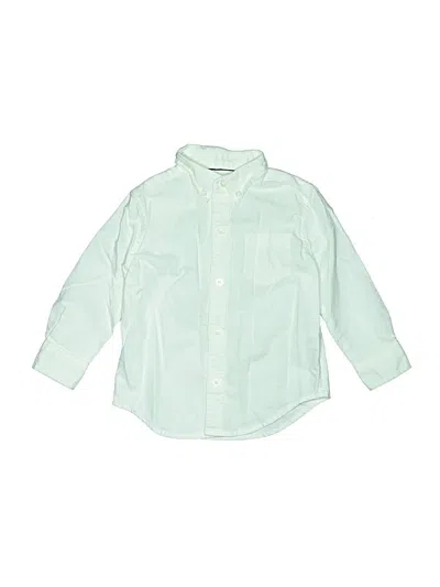 Pre-owned Janie And Jack Kids' Long Sleeve Button Down Shirt In Green