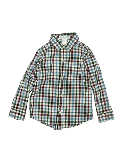 Pre-owned Janie And Jack Kids' Long Sleeve Button Down Shirt In Green