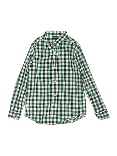 Pre-owned Janie And Jack Kids' Long Sleeve Button Down Shirt In Green