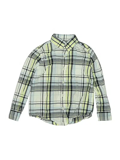 Pre-owned Janie And Jack Kids' Long Sleeve Button Down Shirt In Green