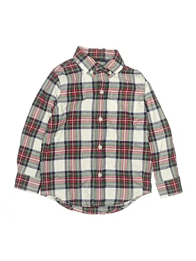 Pre-owned Janie And Jack Kids' Long Sleeve Button Down Shirt In Green