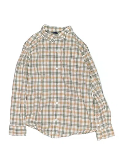 Pre-owned Janie And Jack Kids' Long Sleeve Button Down Shirt In Green