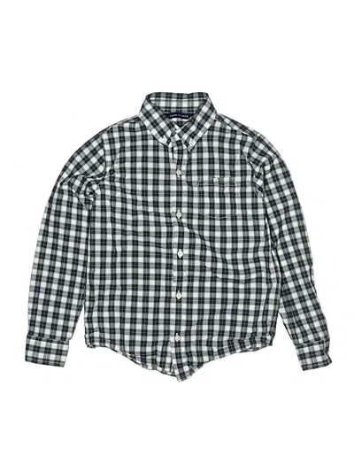 Pre-owned Janie And Jack Kids' Long Sleeve Button Down Shirt In Green