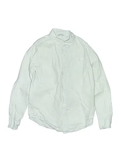 Pre-owned Janie And Jack Kids' Long Sleeve Button Down Shirt In Green