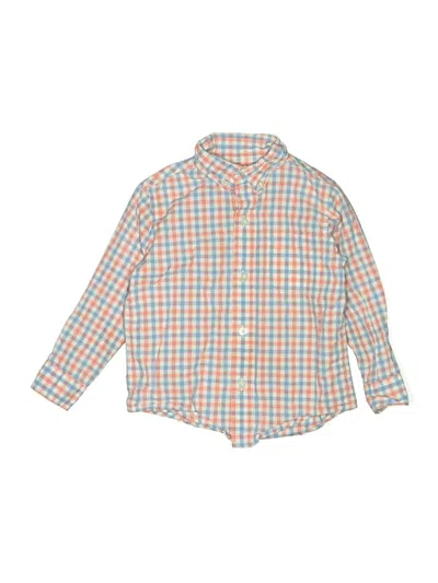 Pre-owned Janie And Jack Kids' Long Sleeve Button Down Shirt In Orange
