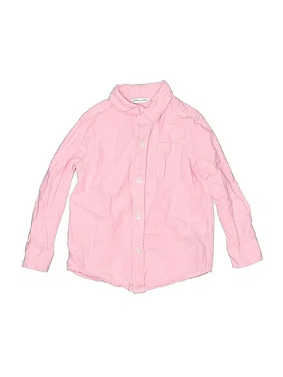 Pre-owned Janie And Jack Kids' Long Sleeve Button Down Shirt In Pink