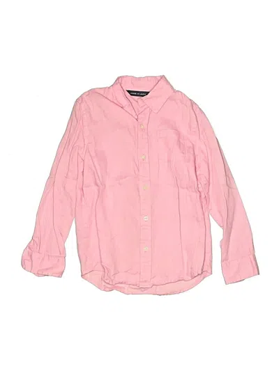 Pre-owned Janie And Jack Kids' Long Sleeve Button Down Shirt In Pink