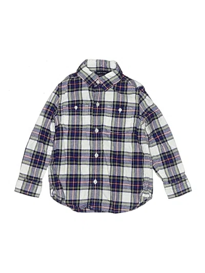 Pre-owned Janie And Jack Kids' Long Sleeve Button Down Shirt In Purple