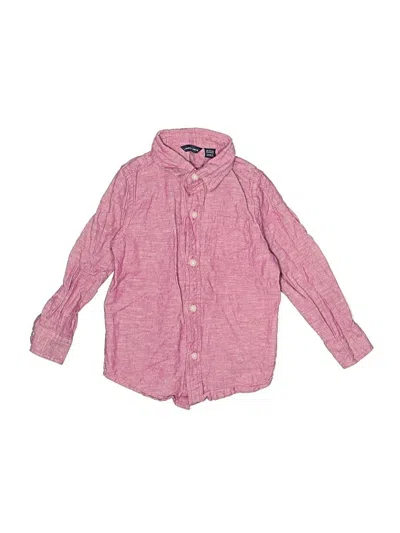 Pre-owned Janie And Jack Kids' Long Sleeve Button Down Shirt In Red