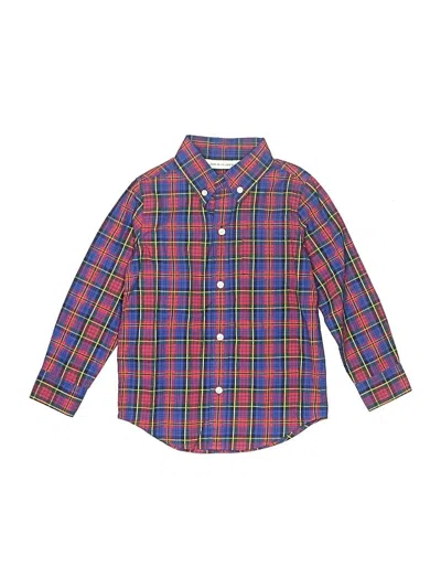 Pre-owned Janie And Jack Kids' Long Sleeve Button Down Shirt In Red