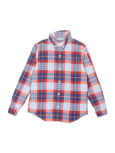 Pre-owned Janie And Jack Kids' Long Sleeve Button Down Shirt In Red