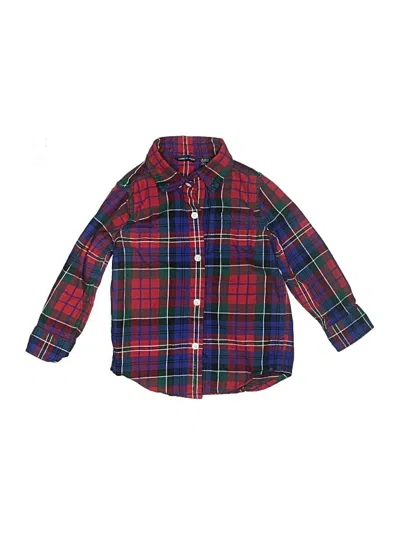 Pre-owned Janie And Jack Kids' Long Sleeve Button Down Shirt In Red