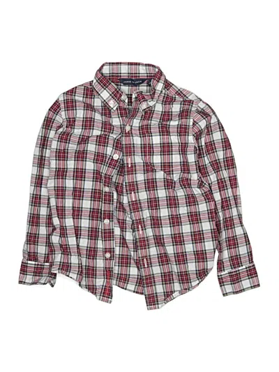 Pre-owned Janie And Jack Kids' Long Sleeve Button Down Shirt In Red