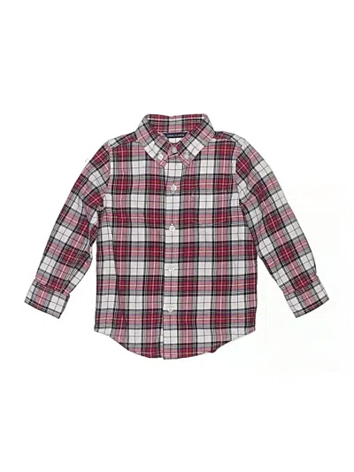 Pre-owned Janie And Jack Kids' Long Sleeve Button Down Shirt In Red