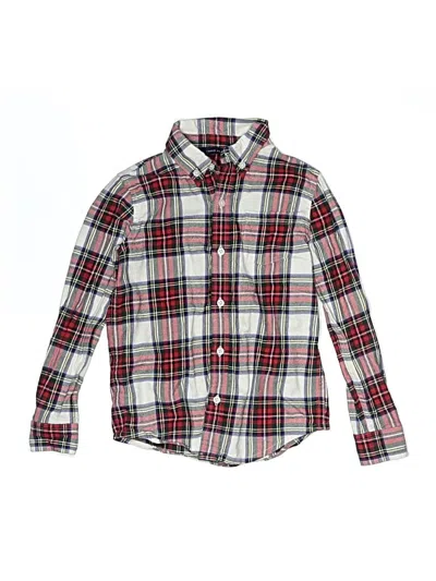 Pre-owned Janie And Jack Kids' Long Sleeve Button Down Shirt In Red
