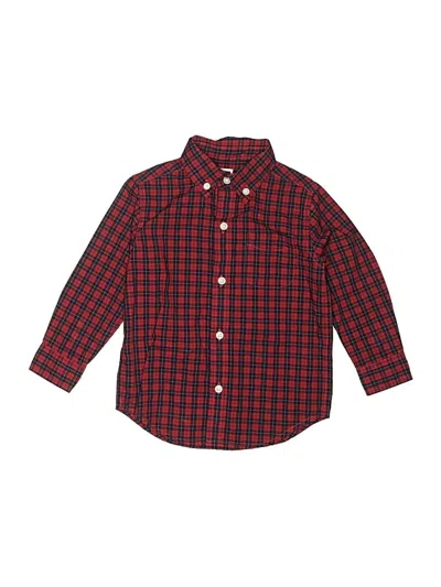Pre-owned Janie And Jack Kids' Long Sleeve Button Down Shirt In Red