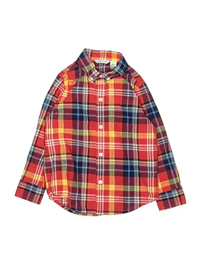 Pre-owned Janie And Jack Kids' Long Sleeve Button Down Shirt In Red