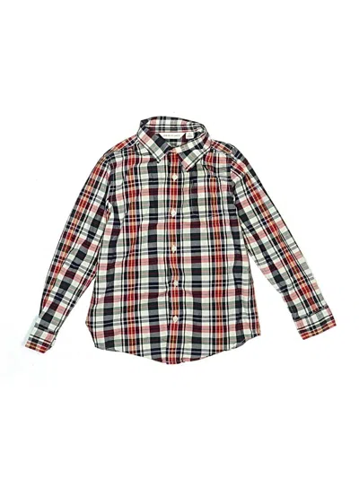 Pre-owned Janie And Jack Kids' Long Sleeve Button Down Shirt In Red