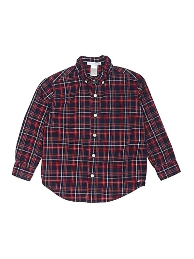 Pre-owned Janie And Jack Kids' Long Sleeve Button Down Shirt In Red