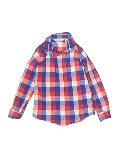 Pre-owned Janie And Jack Kids' Long Sleeve Button Down Shirt In Red