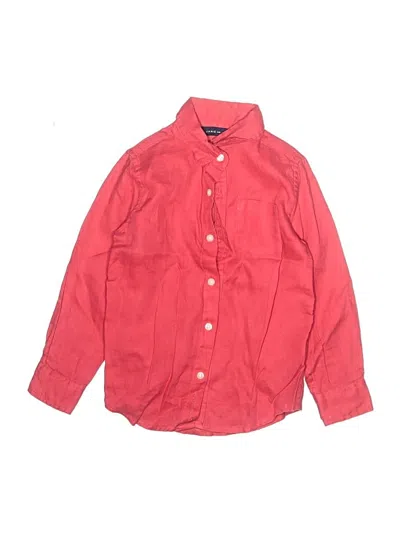 Pre-owned Janie And Jack Kids' Long Sleeve Button Down Shirt In Red