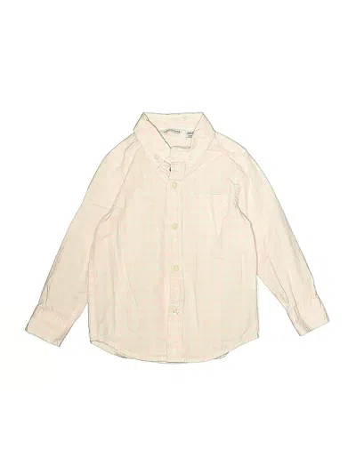 Pre-owned Janie And Jack Kids' Long Sleeve Button Down Shirt In White