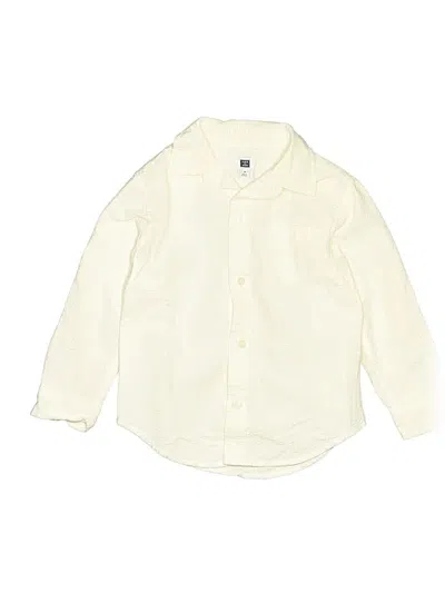 Pre-owned Janie And Jack Kids' Long Sleeve Button Down Shirt In White