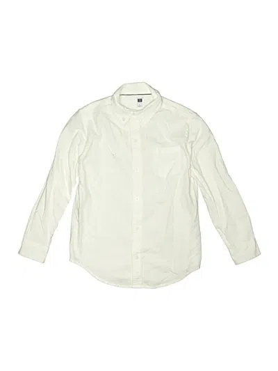 Pre-owned Janie And Jack Kids' Long Sleeve Button Down Shirt In White