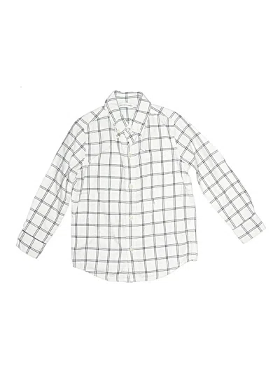 Pre-owned Janie And Jack Kids' Long Sleeve Button Down Shirt In White