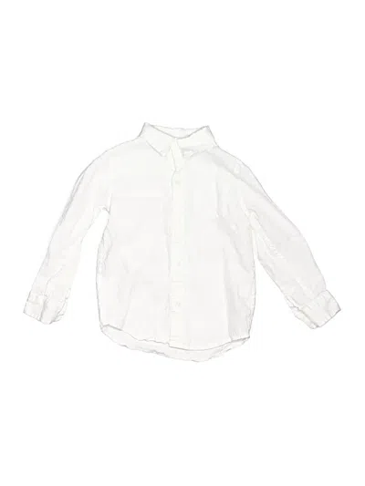 Pre-owned Janie And Jack Kids' Long Sleeve Button Down Shirt In White