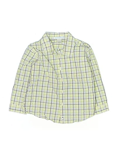 Pre-owned Janie And Jack Kids' Long Sleeve Button Down Shirt In Yellow