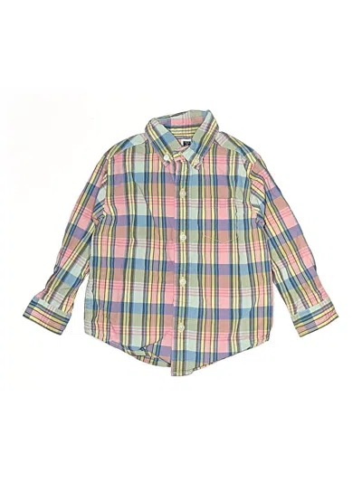 Pre-owned Janie And Jack Kids' Long Sleeve Button Down Shirt In Yellow