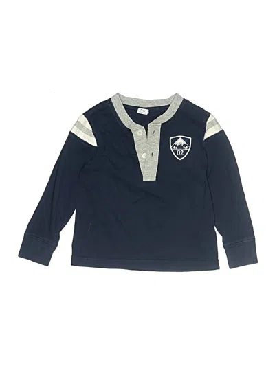 Pre-owned Janie And Jack Kids' Long Sleeve Henley In Blue