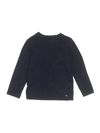 Pre-owned Janie And Jack Kids' Long Sleeve Henley Shirt In Black